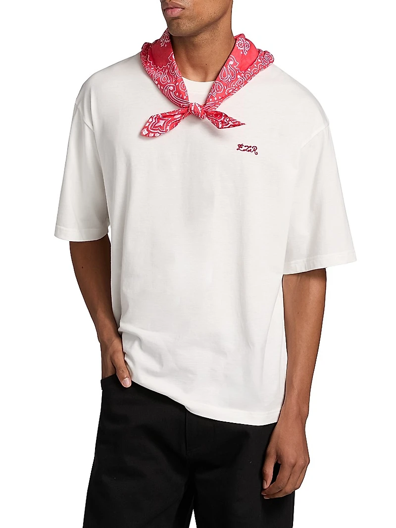 Logo-Embroidered Foulard Bandana T-Shirt