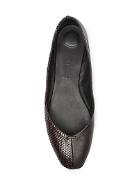 Les Ballerines Snake-Embossed Leather Flats