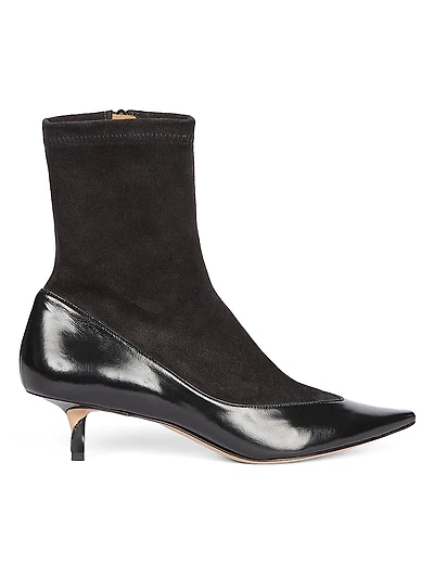 Les Bottines Tourni 45MM Leather-Suede Sock Boots