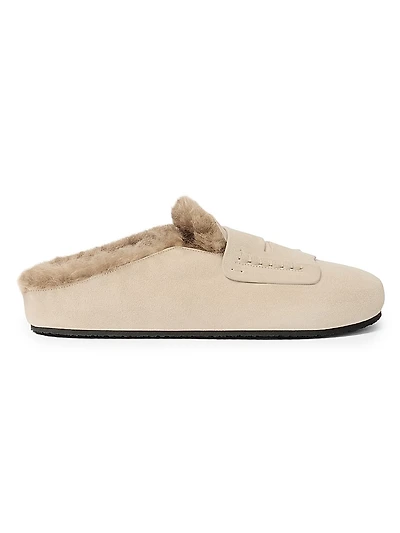 Les Suede & Shearling Mules