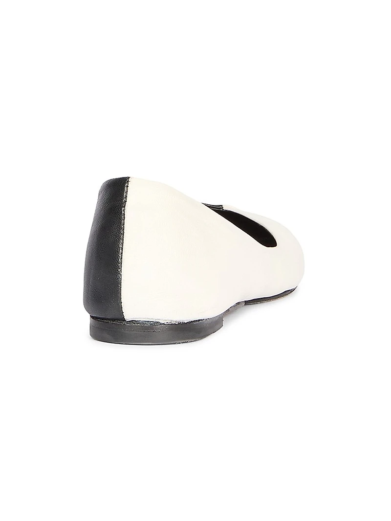 Les Ballerines Colorblocked Leather Flats