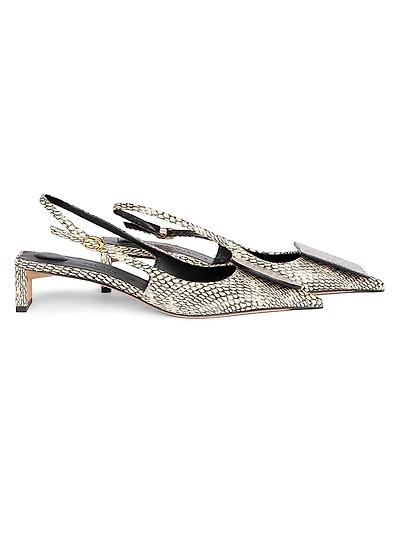 Les Slingbacks 40MM Embossed Leather Pumps