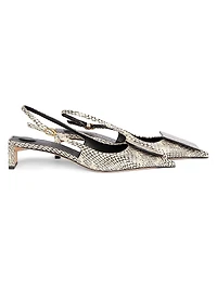 Les Slingbacks 40MM Embossed Leather Pumps