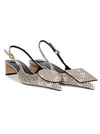 Les Slingbacks 40MM Embossed Leather Pumps