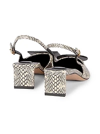 Les Slingbacks 40MM Embossed Leather Pumps