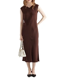 Satin Crepe Midi-Dress