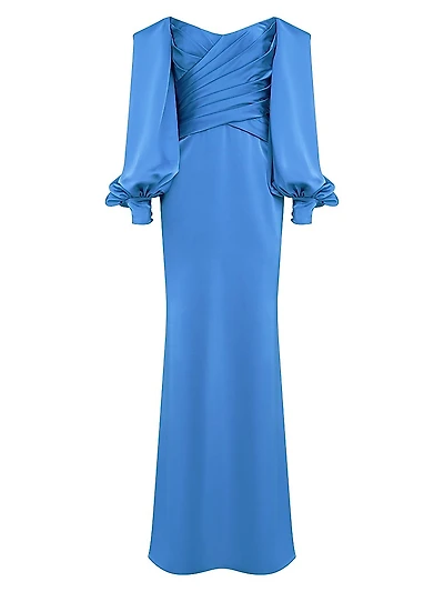 Milenia Off-The-Shoulder Satin Gown