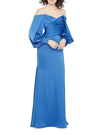 Milenia Off-The-Shoulder Satin Gown