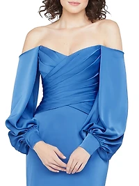 Milenia Off-The-Shoulder Satin Gown