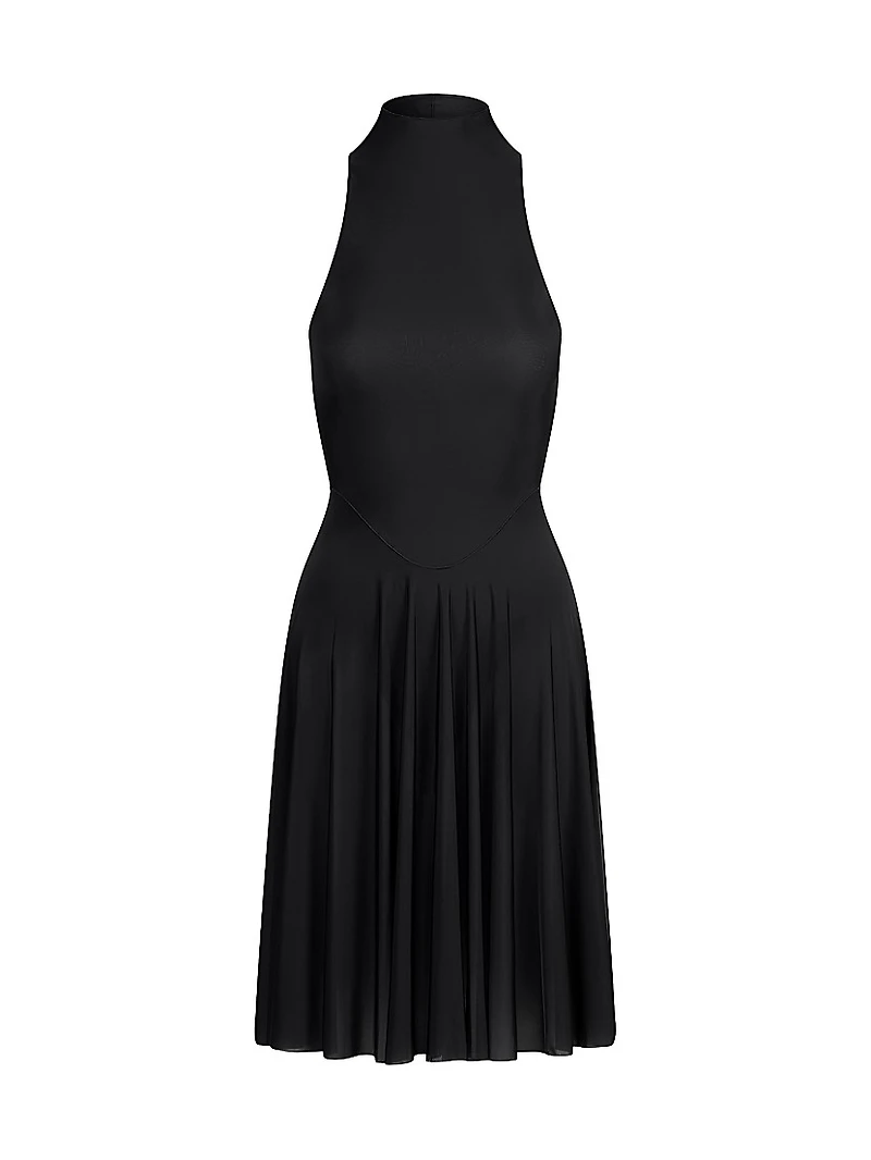 Milky Sheer High Neck Midi Dress