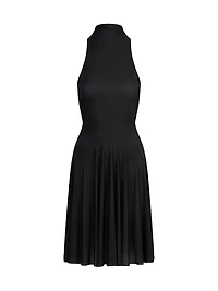 Milky Sheer High Neck Midi Dress