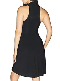 Milky Sheer High Neck Midi Dress
