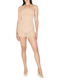 Sheer Seamless Strapless Shortie Bodysuit