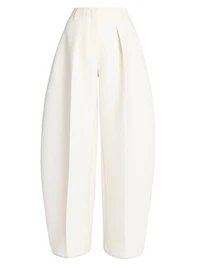 Le Ovalo Barrel-Leg Pleated Pants