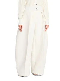 Le Ovalo Barrel-Leg Pleated Pants