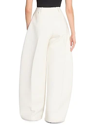 Le Ovalo Barrel-Leg Pleated Pants