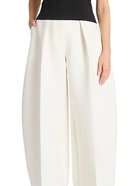 Le Ovalo Barrel-Leg Pleated Pants