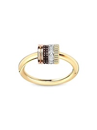Quatre Classique Tri-Tone 18K Gold & 0.18 TCW Diamond Ring