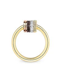 Quatre Classique Tri-Tone 18K Gold & 0.18 TCW Diamond Ring