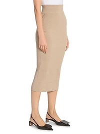 La Jupe Maille Doppio Merino Wool Midi-Skirt