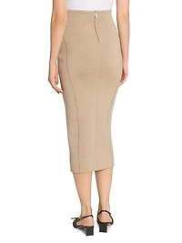 La Jupe Maille Doppio Merino Wool Midi-Skirt