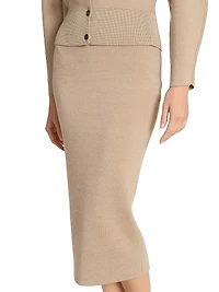 La Jupe Maille Doppio Merino Wool Midi-Skirt