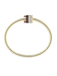 Quatre Classique Tri-Tone 18K Gold & 0.35 TCW Diamond Bangle