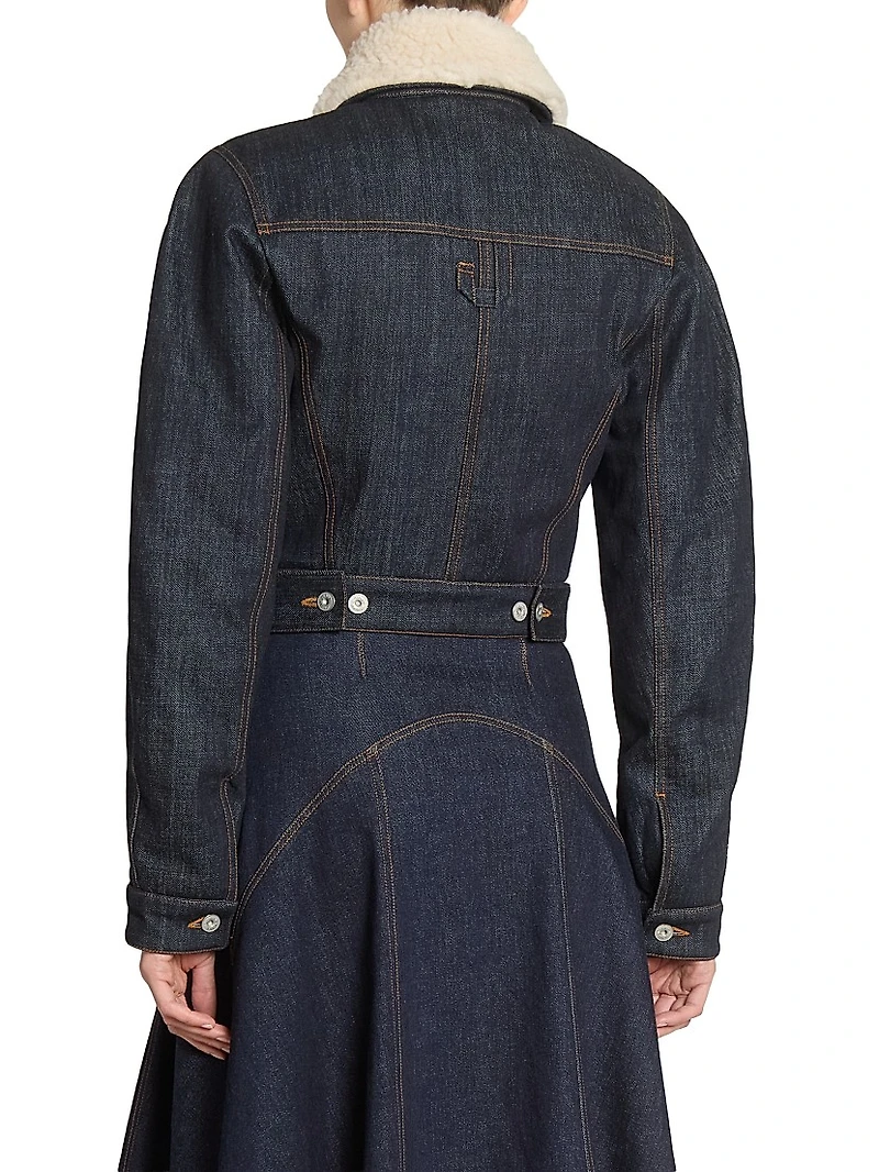 Le Ovalo Cropped Denim Bomber Jacket
