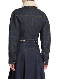 Le Ovalo Cropped Denim Bomber Jacket