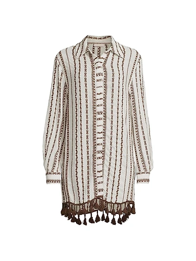 Roman Embroidered Cover-Up Shirt