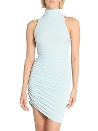 Piazza Ruched Asymmetric Minidress