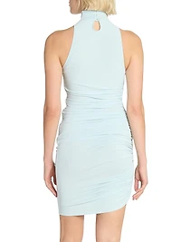 Piazza Ruched Asymmetric Minidress
