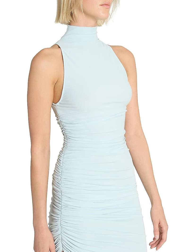 Piazza Ruched Asymmetric Minidress