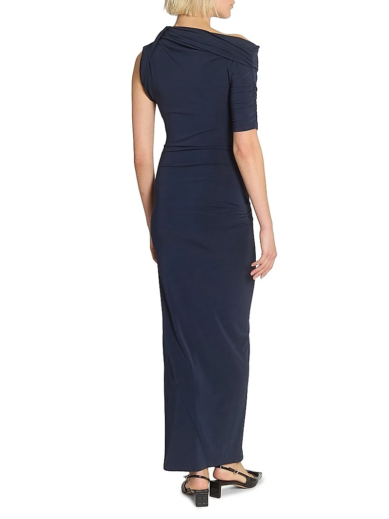 La Robe Drapeado Asymmetric Maxi Dress