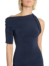 La Robe Drapeado Asymmetric Maxi Dress