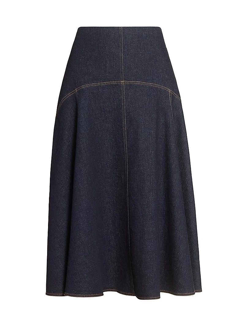 La Jupe Triangle de-Nîmes Denim Midi-Skirt