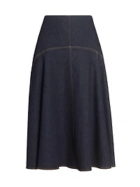 La Jupe Triangle de-Nîmes Denim Midi-Skirt