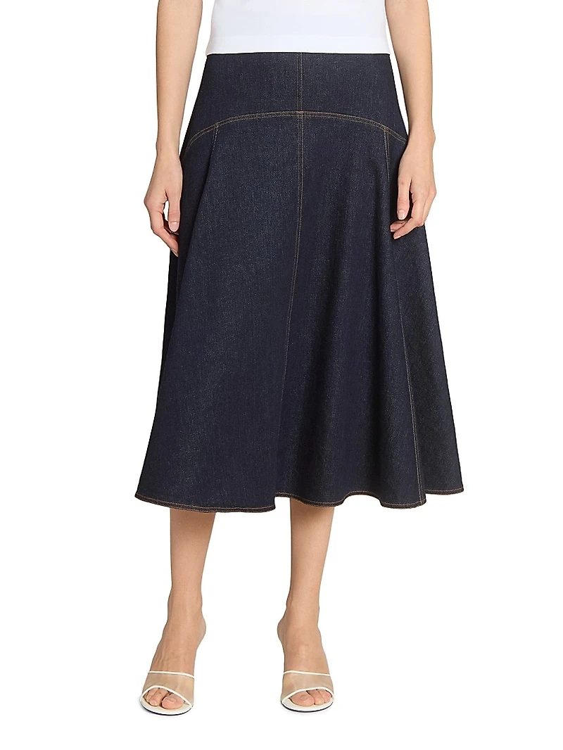 La Jupe Triangle de-Nîmes Denim Midi-Skirt