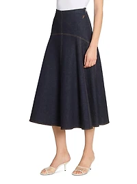 La Jupe Triangle de-Nîmes Denim Midi-Skirt