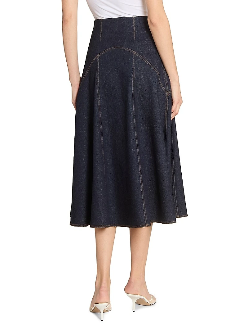 La Jupe Triangle de-Nîmes Denim Midi-Skirt