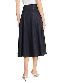 La Jupe Triangle de-Nîmes Denim Midi-Skirt