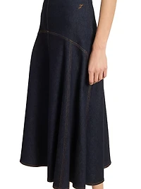 La Jupe Triangle de-Nîmes Denim Midi-Skirt
