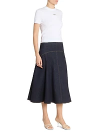 La Jupe Triangle de-Nîmes Denim Midi-Skirt
