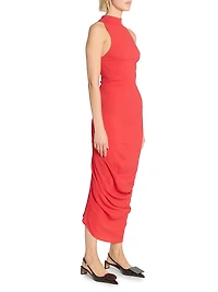 La Robe J Ruched Sleeveless Maxi Dress