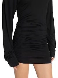 Spallina Ruched Turtleneck Body-Con Minidress