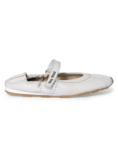 Bleached Nappa Leather Ballerinas