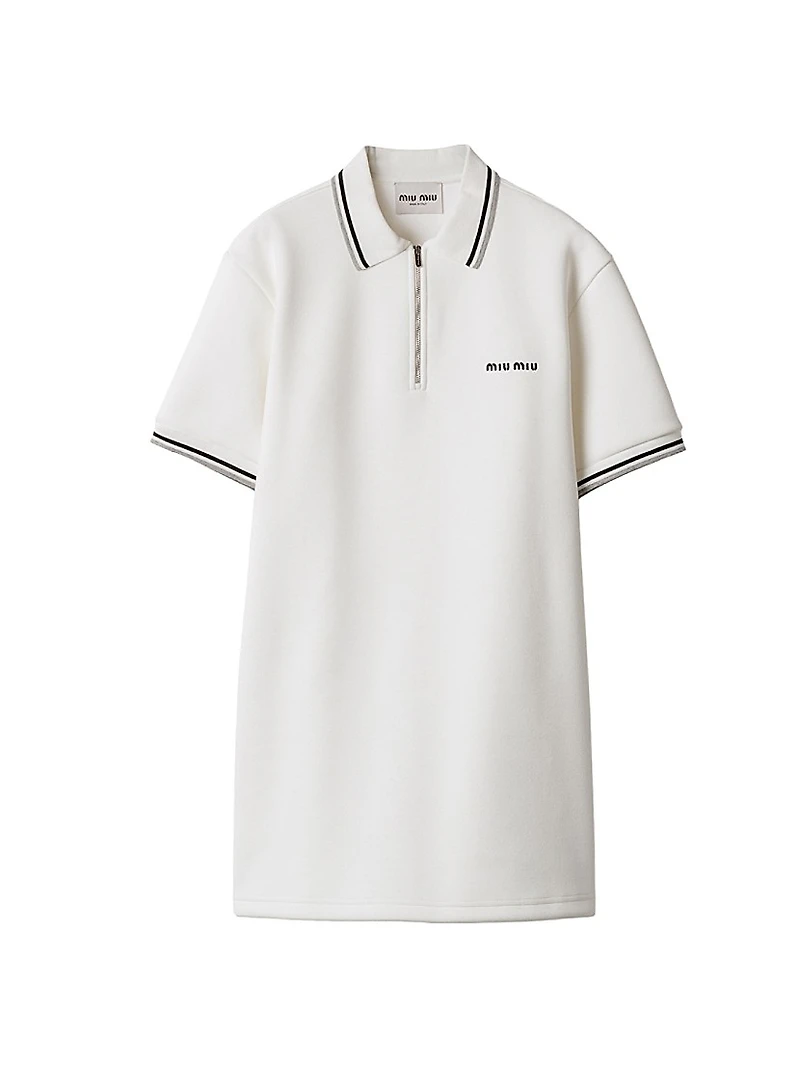 Bonded Piqué and Technical Jersey Dress