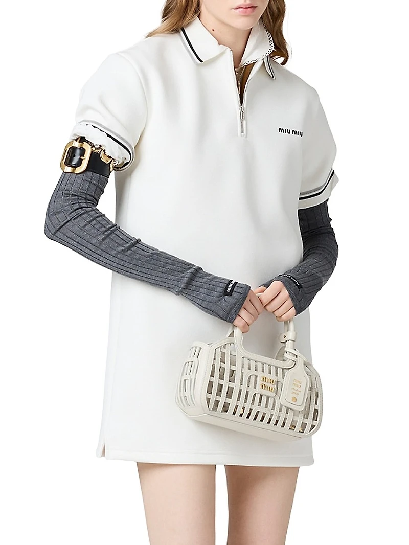 Bonded Piqué and Technical Jersey Dress