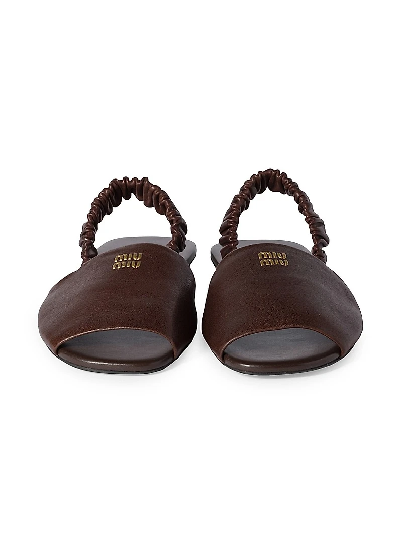 Ruches Nappa Leather Sandals