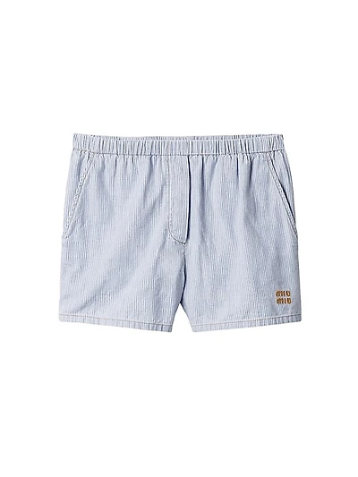 Striped Chambray Bermudas
